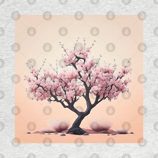 Light Pink Blossoming Cherry Tree Pretty Peach Tree by The Art Mage